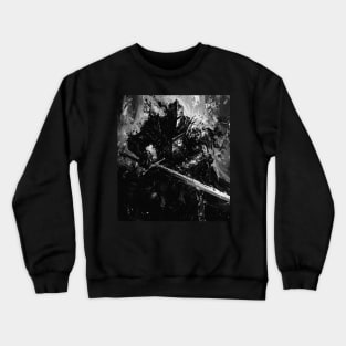 Monochrome Epic Knight Big Sword Black And White Crewneck Sweatshirt